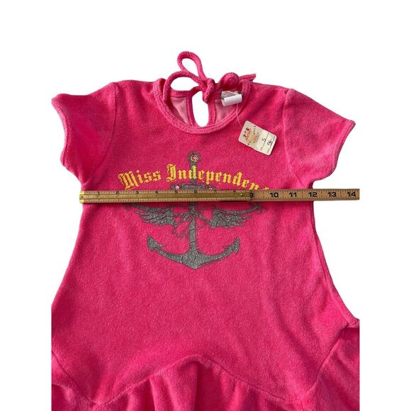 Boutique Childish Girls 5 Pink Terry Swim Beach Coverup Miss Independent #1978 - Picture 10 of 11